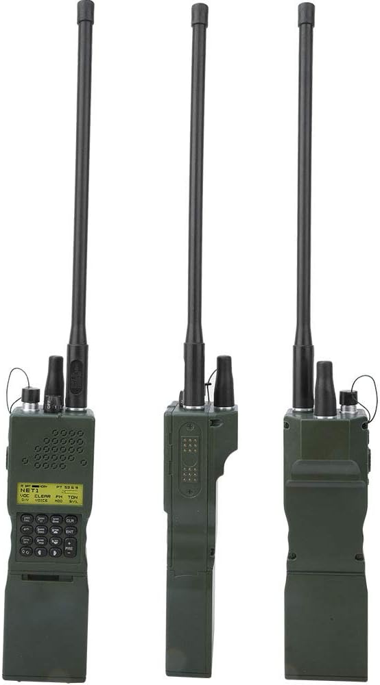 Dummy Radio Case Model, Talkie Model Shell Faux Walkie Scope No Real Function Durable Plastic Removable Headset Connector 2 Way Fitted Inside Cosplay Prop for Home Camping Outdoor Game Green