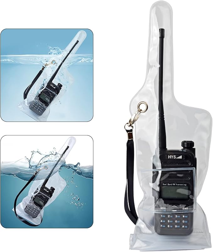 Walkie Talkie Waterproof Rainproof Bag with Strap,Protective Radio Case for Motorola Kenwood Icom Yaesu Vertex Standard Baofeng Midland Wouxun Puxing FDC MYT Baojie Two-way Radio (1 pcs)