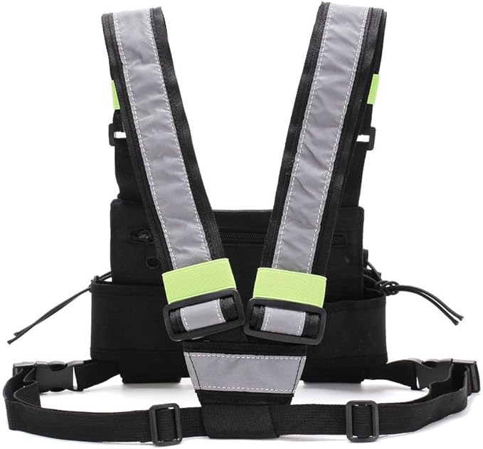 Ousawig Universal Radio Chest Harness Bag Tactical Chest Front Pack Pouch Holster Vest for Two Way Radio Walkie Talkie