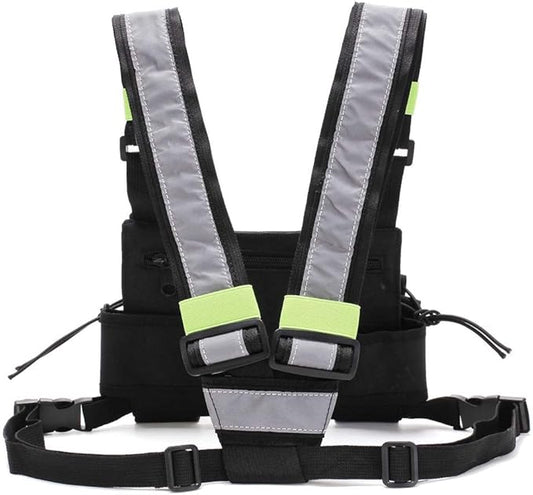 Ousawig Universal Radio Chest Harness Bag Tactical Chest Front Pack Pouch Holster Vest for Two Way Radio Walkie Talkie