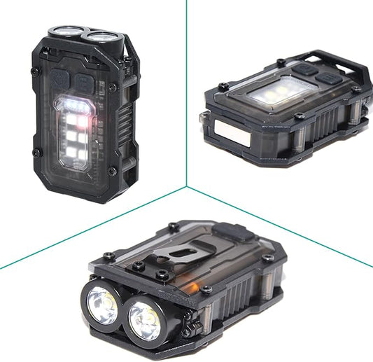 Rechargeable Pocket Keychain Lights with Lanyards,Clip on Hands Free Flashlight for Walking Camping Night Running