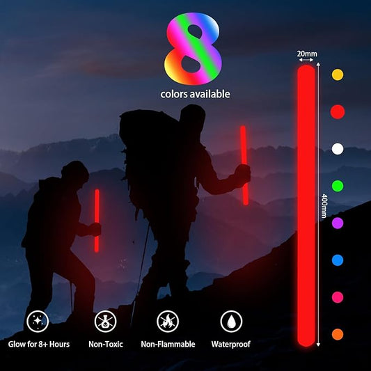 16 Inch Industry Grade Glow Sticks Bulk 5 PCS Bright Jumbo Light Sticks Glow in The Dark Emergency Huge Glow Sticks for Camping,Hiking,Hurricane, Earthquake, Survival Kit Accessories