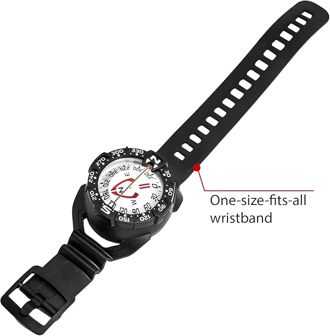 Wrist Compass - Glow in The Dark, Waterproof Dive Compass - Scuba Compass, Diving Compass, Kayak Compass, Scuba Diving Accessories
