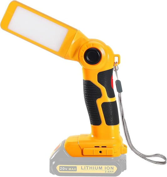 YEX-BUR for Dewalt 20v Led Work Light, 12W 1000LM Cordless Handheld Spotlight with USB Port LED Jobsite Light Desk Lamp Powered by Dewalt 20v Lithium Ion Batteries