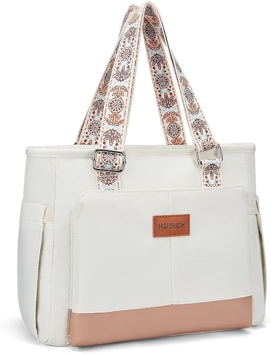 Lunch Bag Lunch Box Women - Leakproof Insulated Lunch Cooler Bag for Women - Large Lunch Tote Bags Adults, White