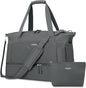 ETRONIK Gym Bag for Women, Travel Duffel Bag with USB Charging Port, Weekender Overnight Bag with Wet Pocket and Shoes Compartment for Women, Travel, Gym, Yoga (Dark Grey)