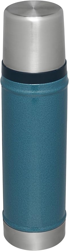 Stanley Classic Legendary Vacuum Bottle 20 oz | Wide Mouth with Leakproof Cup Lid | Keep Drinks Hot or Cold | Packable for Travel | Insulated Stainless Steel Thermos | BPA-Free | Hammertone Lake