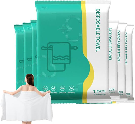 Disposable Bath Towels, Portable Bath Towels for Travel, Hiking, Camping, Backpacking, Individually Packed (Size 27.5 * 55in) (55.1" x 27.5" (5 Pack))