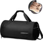 Gym Bag for Women & Men with Wet & Shoe Compartment - Small Duffle Bag for Travel, Sport, Gym, Workout & Overnight Use - Black