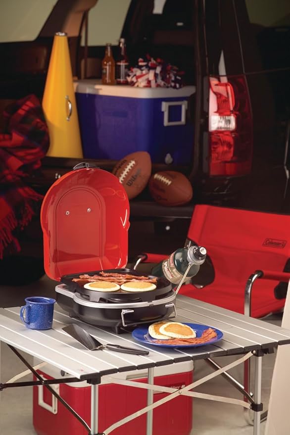 Coleman Fold N Go Propane Grill with 6000 BTUs of Power Portable Folding Grill with Adjustable Burner & InstaStart Button