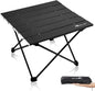 MOON LENCE Folding Outdoor Aluminum Camping Table Portable Ultralight Compact Backpacking Travel Table for Beach, Picnics, Hiking (Black, Middle)