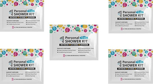 Compact Personal Shower Kit To-Go (Multi-Color) – Your Hygiene Companion for Travel, Gym, Camping | Shower on the Go | Shampoo, Soap, Towel. All in One (5)