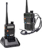 BAOFENG UV-5RT Walkie Talkies Dual-Band Display, Dual-Standby, 5W Output Power, 128 Channels, FM Radio, LED Flashlight, Large LCD Display UV-5RT Portable Two Way Radio with AR-771 Antenna