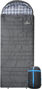 Polycotton Sleeping Bag for Adult&Kids,Cold&Warm Weather Large with Compression Sack and Water Resistant for Family Camping,Travel and Car Camping
