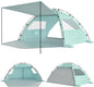Elegear Beach Tent Sun Shelter with Canopy, 4-5 Person Pop Up Beach Tent, Easy Setup UPF 50+ UV Protection Portable Lightweight Double Silver Coating Cabana Sun Shade Shelter - Green