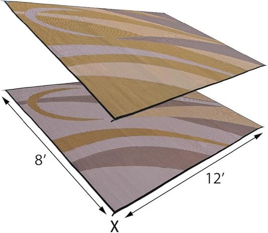 Stylish Camping GA7 Brown/Gold 8' x 12' Graphic Mat