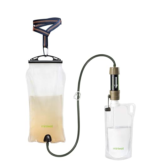 Miniwell Filter Straw Water Purification System for Hiking, Camping and Survivalism - TUV Approved Mini Water Filter with 99.9% Bacteria Elimination Rate