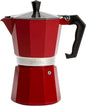 Primula Classic Stovetop Espresso and Coffee Maker, Moka Pot for Italian and Cuban Café Brewing, Greca Coffee Maker, Cafeteras, 6 Espresso Cups, Red