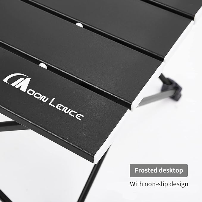 MOON LENCE Folding Beach Table, Small Folding Table, Outdoor Ultralight Aluminum Camping Table, Portable Compact Backpacking Table, Travel Table for Beach, Picnics, Cooking, Hiking