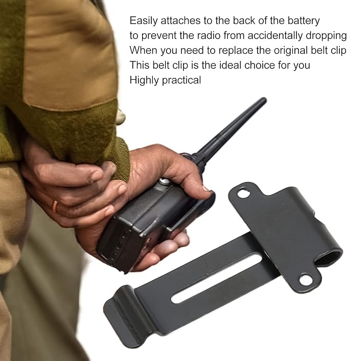 Radio Belt Clip, for Kenwood TK 208 TK 308 22AT, for Baofeng BF 888S BF 666s Replacement, Portable Walkie Talkies Belt Clamp Holder, Metal Material, 6Pcs