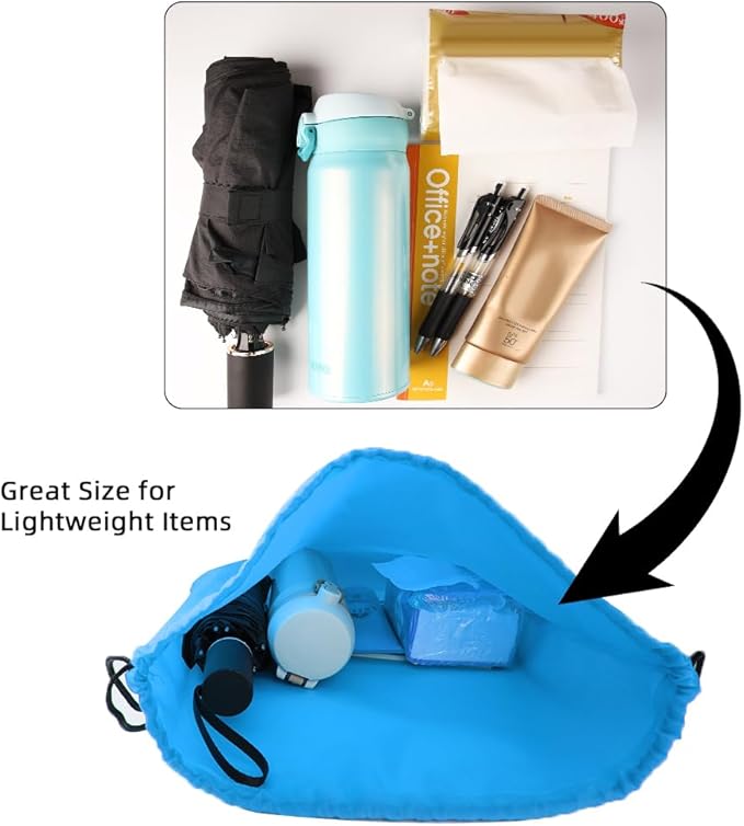 GoodtoU Drawstring Backpacks, Drawstring Bags Bulk Nylon Backpack Cinch Sack for Sport, Traveling, Team (20Pcs, Sky Blue)