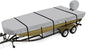 Jon Boat Cover 14 ft, 900D Heavy Duty Trailerable Waterproof Jon Boat Cover 14 Foot with Motor Cover, Marine Grade Canvas,Gray