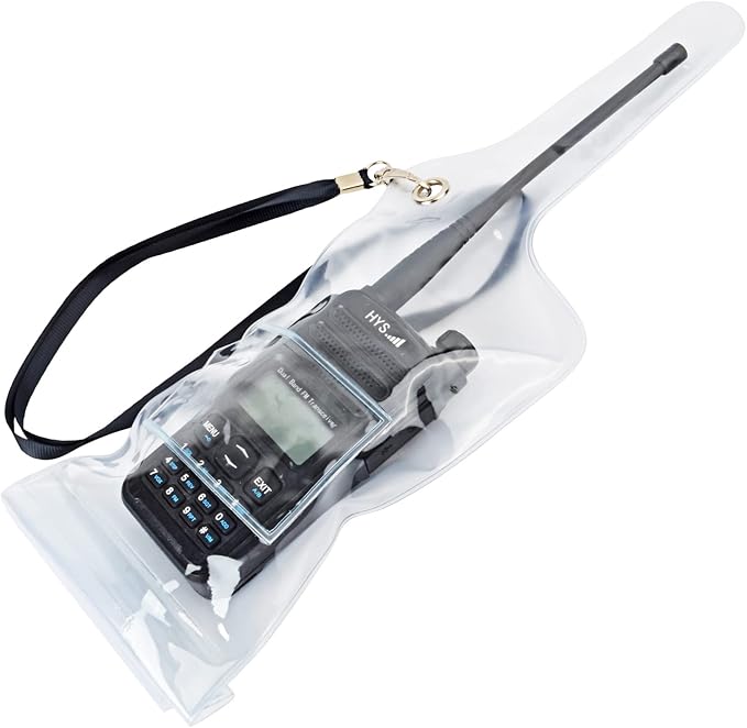 Walkie Talkie Waterproof Rainproof Bag with Strap,Protective Radio Case for Motorola Kenwood Icom Yaesu Vertex Standard Baofeng Midland Wouxun Puxing FDC MYT Baojie Two-way Radio (1 pcs)