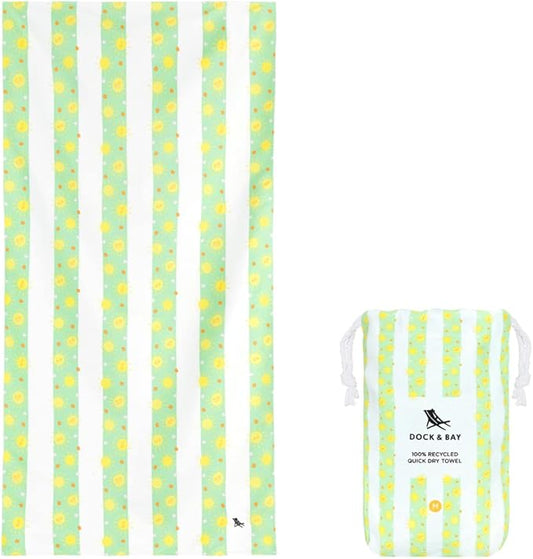 Dock & Bay Quick Drying Towel - for Sports, Gym, Travel, Yoga, Camping, Swimming - Super Absorbent, Compact, Lightweight - 100% Recycled Materials - Includes Bag - Variable Sizes