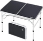 Sportneer Folding Table: Adjustable Height Camping Essentials 35.4" L x 23.6" W 2 Height with Mesh Layer - Compact & Portable Small Folding Table for Outdoor Camp Garden Picnic BBQ Dining Cooking