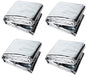 GALAXYLENSE Emergency Mylar Thermal Blanket for Survival First Aid Kits Army Outdoors Hiking Camping Bug Out Trauma Desert All Weather Condition Protection (__4 Packs Silver)