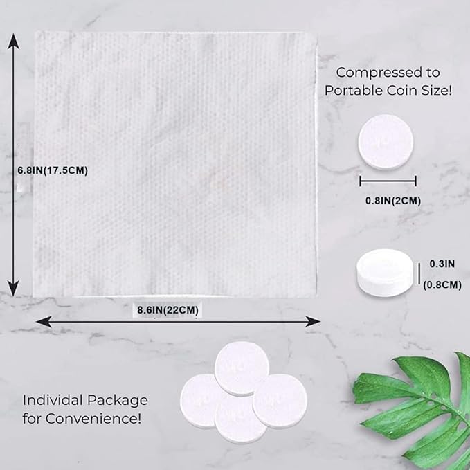 Canned Compressed Towels Portable Compressed Coin Tissue,Compressed Towel,Disposable Napkins Mini Magic Coin Tissues Portable for Camping Home Beauty Travel Sports Outdoor 100 PCS(9x10in)