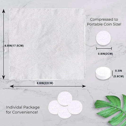 Canned Compressed Towels Portable Compressed Coin Tissue,Compressed Towel,Disposable Napkins Mini Magic Coin Tissues Portable for Camping Home Beauty Travel Sports Outdoor 100 PCS(9x10in)