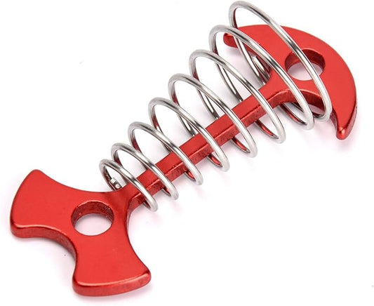 TOBWOLF 10PCS Deck Anchor Pegs, Windproof Aluminium Alloy Fishbone Tent Stakes with Spring Buckle, Portable Wind Rope Anchor, Camping Tent Nail