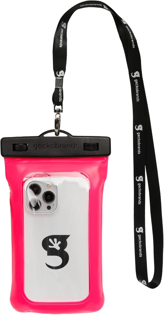 geckobrands Float Phone Dry Bag - Waterproof & Floating Phone Pouch – Fits Most iPhone and Samsung Galaxy Models
