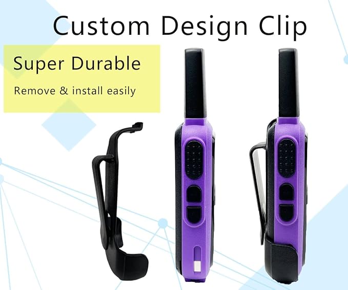 Radtel RT12 Rechargeable Walkie Talkies for Adults Long Range Handheld FRS Two Way Radio 16CH Handsfree VOX for Camping Hiking (Purple)