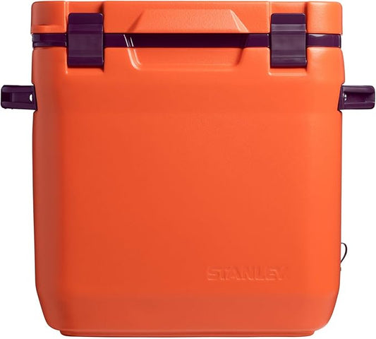 Stanley Adventure Outdoor Cooler 30 qt | Heavy Duty Outdoor Camping Cooler with Easy Carry Side Handles | 4 Days Cooling Ice Chest for 40 Cans | Flat Top Doubles as Seat | BPA-Free | Tigerlily Plum