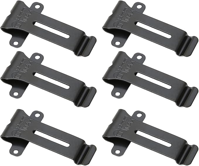 Radio Belt Clip, for Kenwood TK 208 TK 308 22AT, for Baofeng BF 888S BF 666s Replacement, Portable Walkie Talkies Belt Clamp Holder, Metal Material, 6Pcs