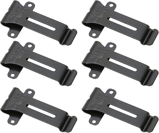 Radio Belt Clip, for Kenwood TK 208 TK 308 22AT, for Baofeng BF 888S BF 666s Replacement, Portable Walkie Talkies Belt Clamp Holder, Metal Material, 6Pcs