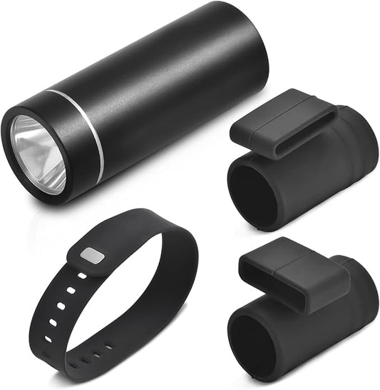 Mini Flashlight, Pocket Handheld Wrist Watch Flash Light, 200 Lumens Adjustable Brightness LED Torch, Powered Rechargeable Battery USB C Cable for Dog Walking Camping