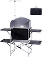 Nice C Camping Kitchen Station, Camping Table, Picnic Table, Grill Table, Folding Table, Upgrade Light Stand and Windshield Cooking Station & Organizers, Carry Bag for Beach, Picnic (Silver/Black)
