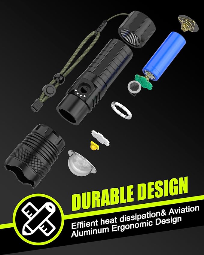 Victoper LED Flashlights 2 Pack, High Powered Lumens Super Bright Tactical Flashlight, Rechargeable Flash Light, 5 Modes Zoomable Waterproof Flash Lights for Emergency, Outdoor, Camping, Hiking