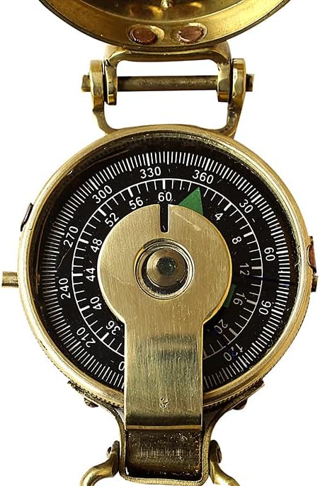 collectiblesBuy Vintage Old Style Military Compass Nautical Pocket Shiny Brass Navigational Instrument Pocket Compass | Engraved Gift for Husband, Son, Scouts, Camping, Hiking