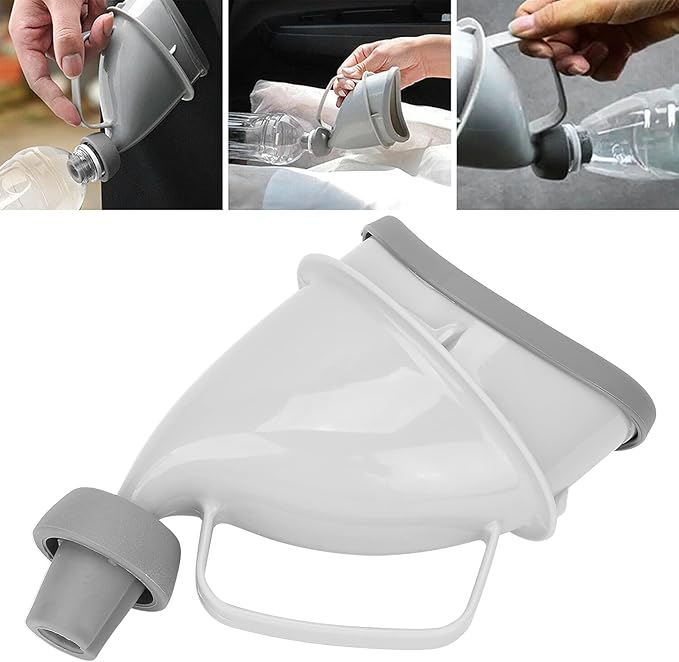 Unisex Urination Device, Portable Urinal Pee Funnel for Men and Women, Adult Urinal Emergency for Camping, Hiking, Outdoor Activities, Grey