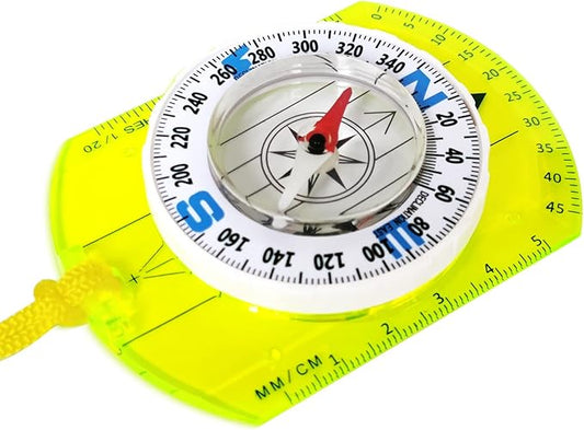Posinly Advanced Orienteering Compass - Survival Whistle, Map Reading Field Compass for Camping, Hiking & Navigation, Great for Kids