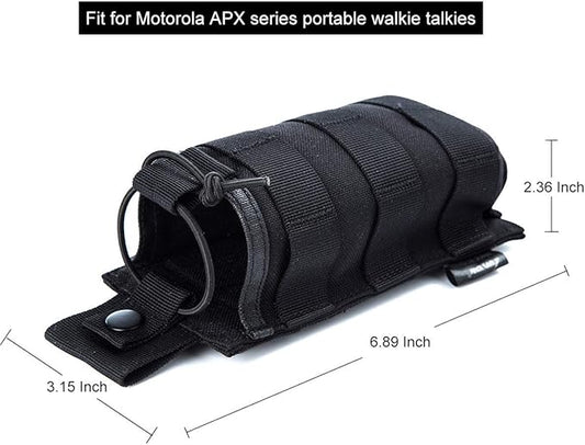 Radio Case/Holster/Pouch/Holder/Bag Tactical Universal Case Military Molle Radio Case for Baofeng Motorola Midland CB Walkie Talkies Compatible with 5.11 Bags (Black 2 Pack)