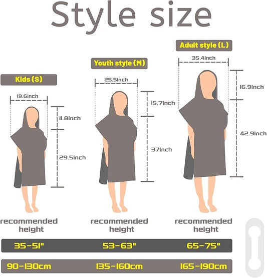 Rainleaf Surf Poncho Changing Towel Quick Dry Pool Swim Beach Towel with Hood and Front Pocket Warm and Soft Microfiber RobeTowel for Women and Men-Geometric Winter White