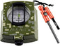AOFAR Military Compass and Fire Starter AF-4580/381 Lensatic Sighting, Survival Kit,Waterproof and Shakeproof Measure Distance Calculator and Pouch for Camping, Hiking, Hunting, Backpacking