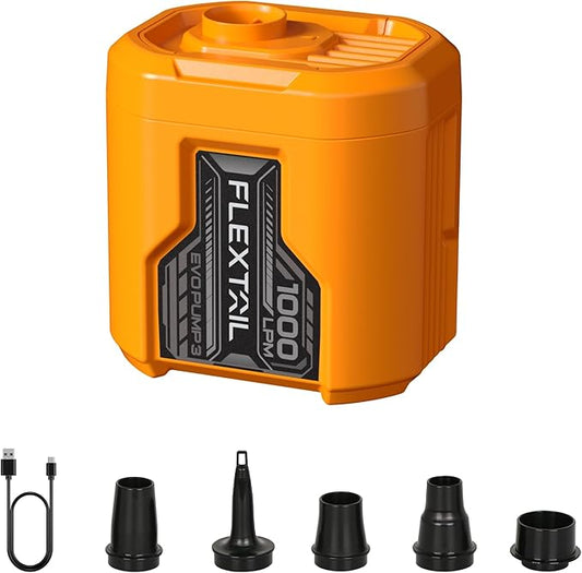 FLEXTAILGEAR 5KPa Air Mattress Pump,1000L/min Ultra Large Air Flow Air Pump for Inflatables, Rechargeable Inflatable Bed Pumps -Electric Air Pump for Kayaking Air Beds Sleeping Pads Pool Floats
