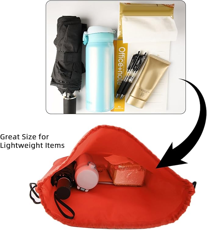 GoodtoU Drawstring Backpacks, Drawstring Bags Nylon Backpack Draw String Back Bag Bulk Cinch Sack Drawstring Gym Bag Drawstring Backpack for Sport, Traveling, Team (Red, 48Pcs)