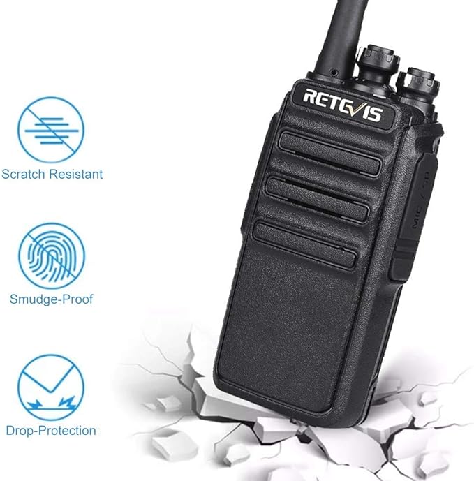 Retevis H-777S Two Way Radios Rechargeable, Walkie Talkies Long Range, 2 Way Radio, VOX Handsfree, Durable, for Worker Office Camping Hiking(4 Pack)